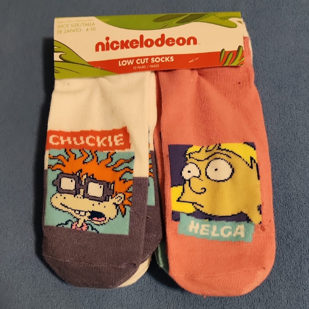 Nickelodeon Character Socks  - Rugrats, Hey Arnold, Rocko, Ren And Stimpy